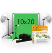 Complete Green Screen Kit with 10x20 Ft Backdrop