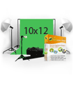 Complete Green Screen Kit with 10x12 Ft Backdrop